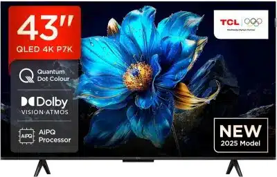 TV/ QLED/ TCL/ QLED TV 43"(109cm)/ 43P7K 4K Google TV HDR10+ Dolby Atmos BT5.4 Wi-Fi 2.4+5GHz DVB-T/T2/C/S/S2 2x15W HDMI1.4/HDMI2.0&HDMI2.1,HDCP1.4 200x100 TV/ QLED/ TCL/ QLED TV 43"(109cm)/ 43P7K 4K Google TV HDR10+ Dolby Atmos BT5.4 Wi-Fi 2.4+5GHz DVB-T/T2/C/S/S2 2x15W HDMI1.4/HDMI2.0&HDMI2.1,HDCP1.4 200x100 - Image 1