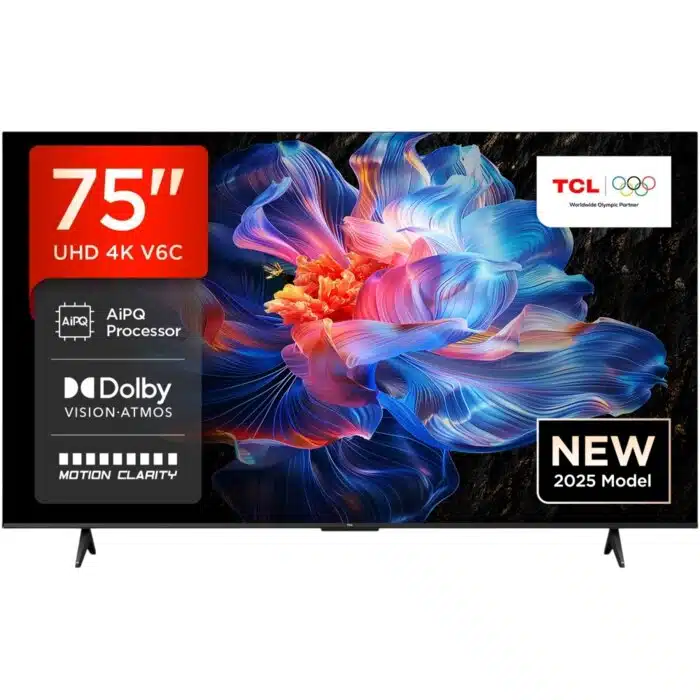 TV/ LED/ TCL/ TV 75"(190cm)/ 75V6C Google TV 4K HDR10 WiFi5 BT5.2 Dolby Audio 15W 300X300 TV/ LED/ TCL/ TV 75"(190cm)/ 75V6C Google TV 4K HDR10 WiFi5 BT5.2 Dolby Audio 15W 300X300 - Image 1